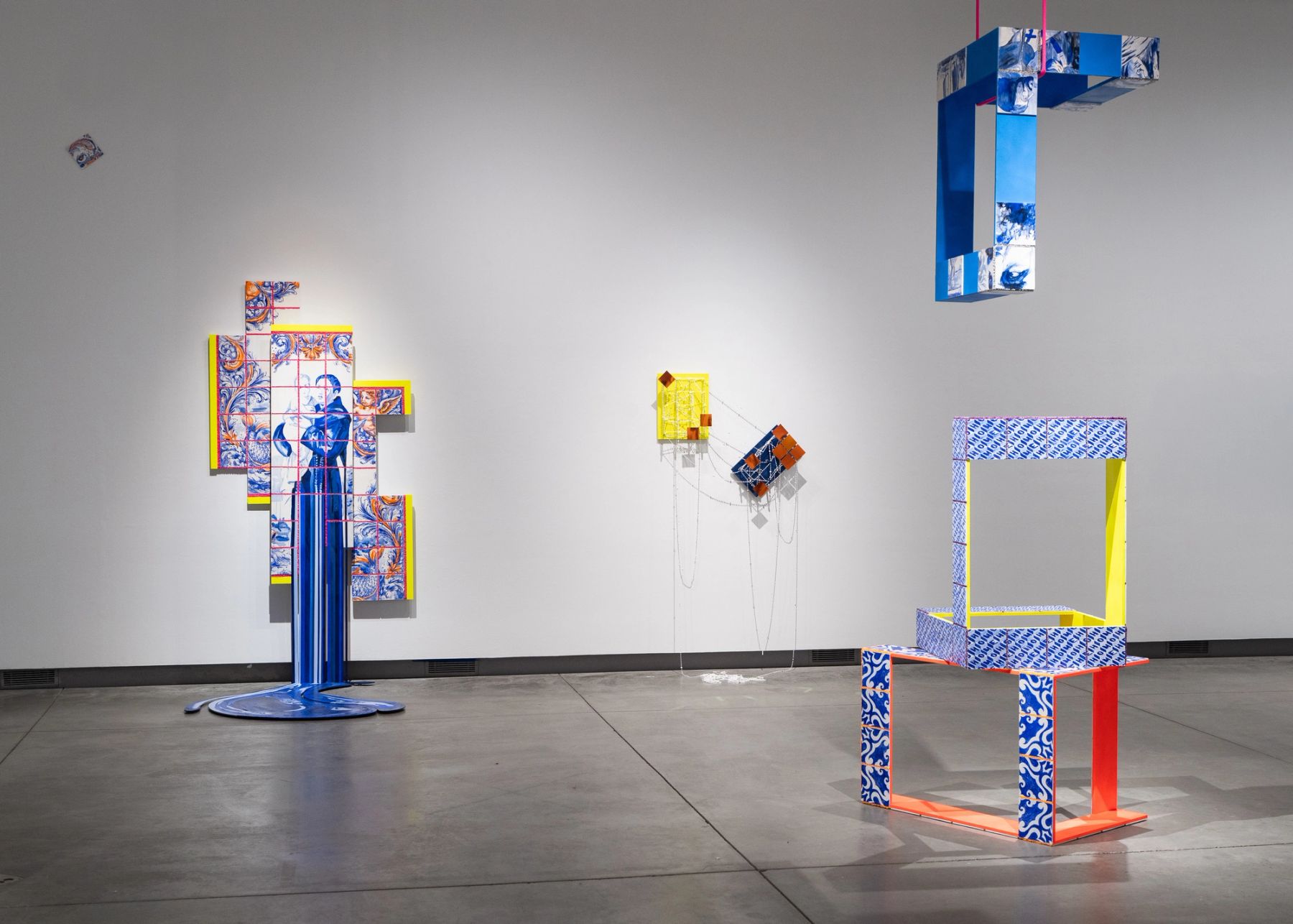 2026 MFA Thesis Exhibition, installation view with work by Stephen Medeiros.