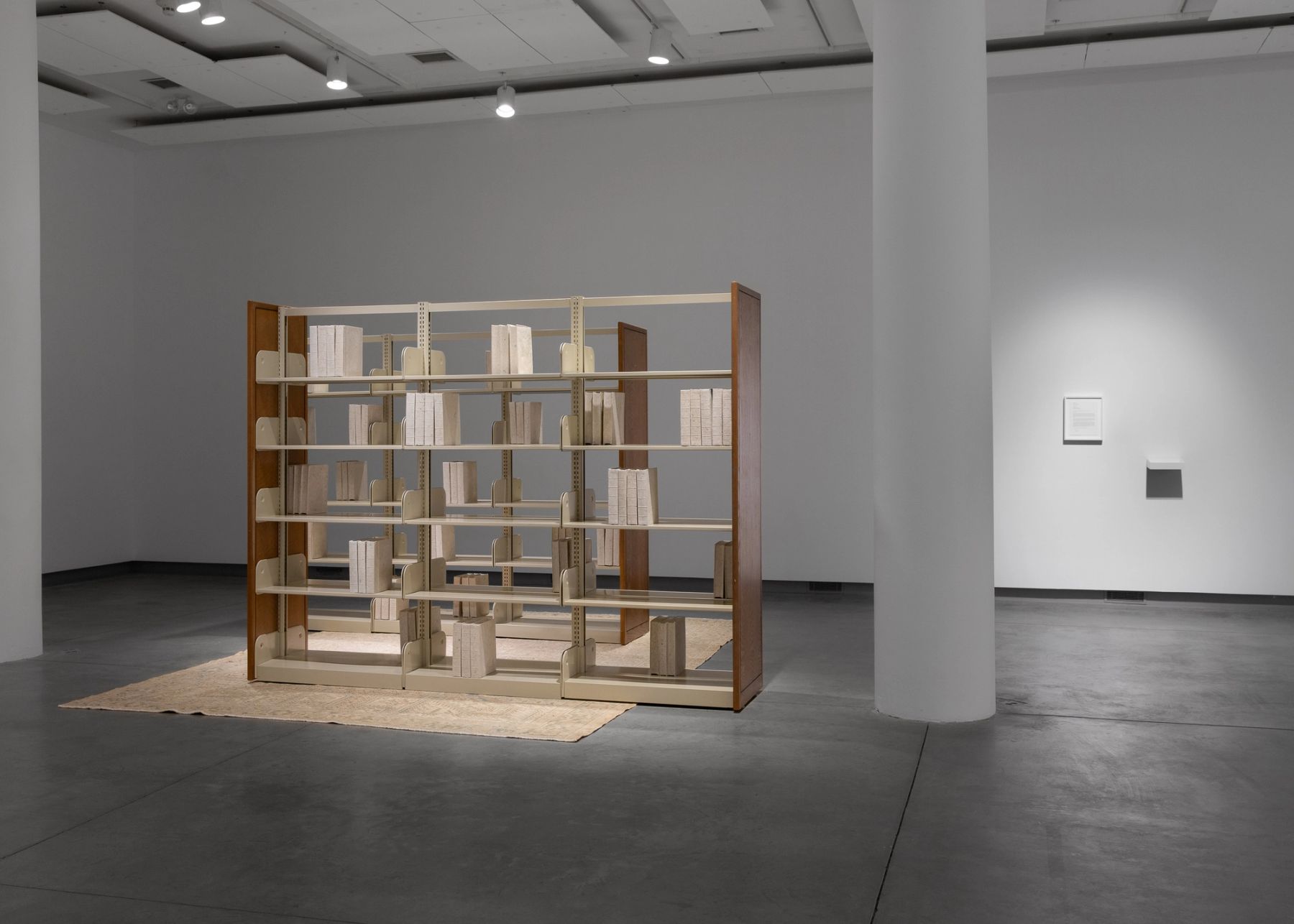 Objects and Power installation view with work by Samuel Levi Jones and Gala Porras-Kim.