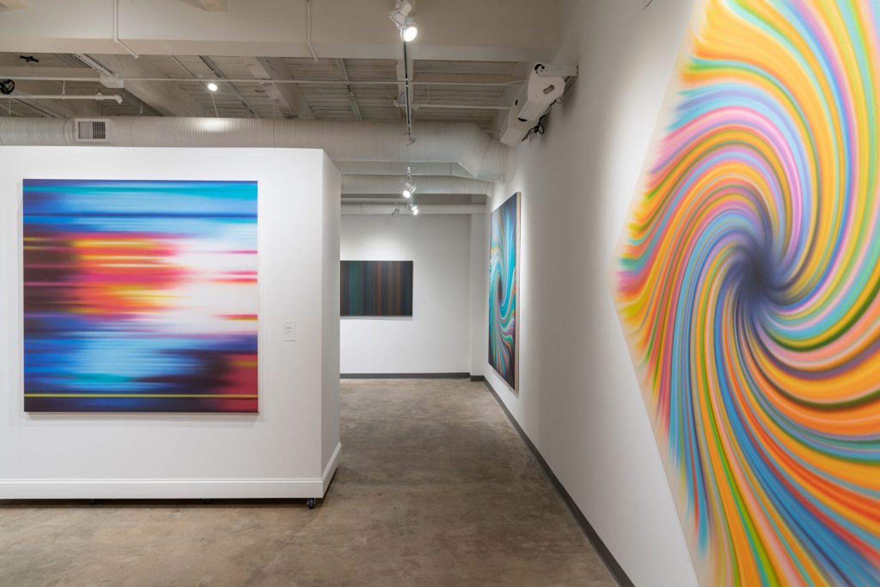 Tim Bavington: Rock & Roll Abstraction installation view.