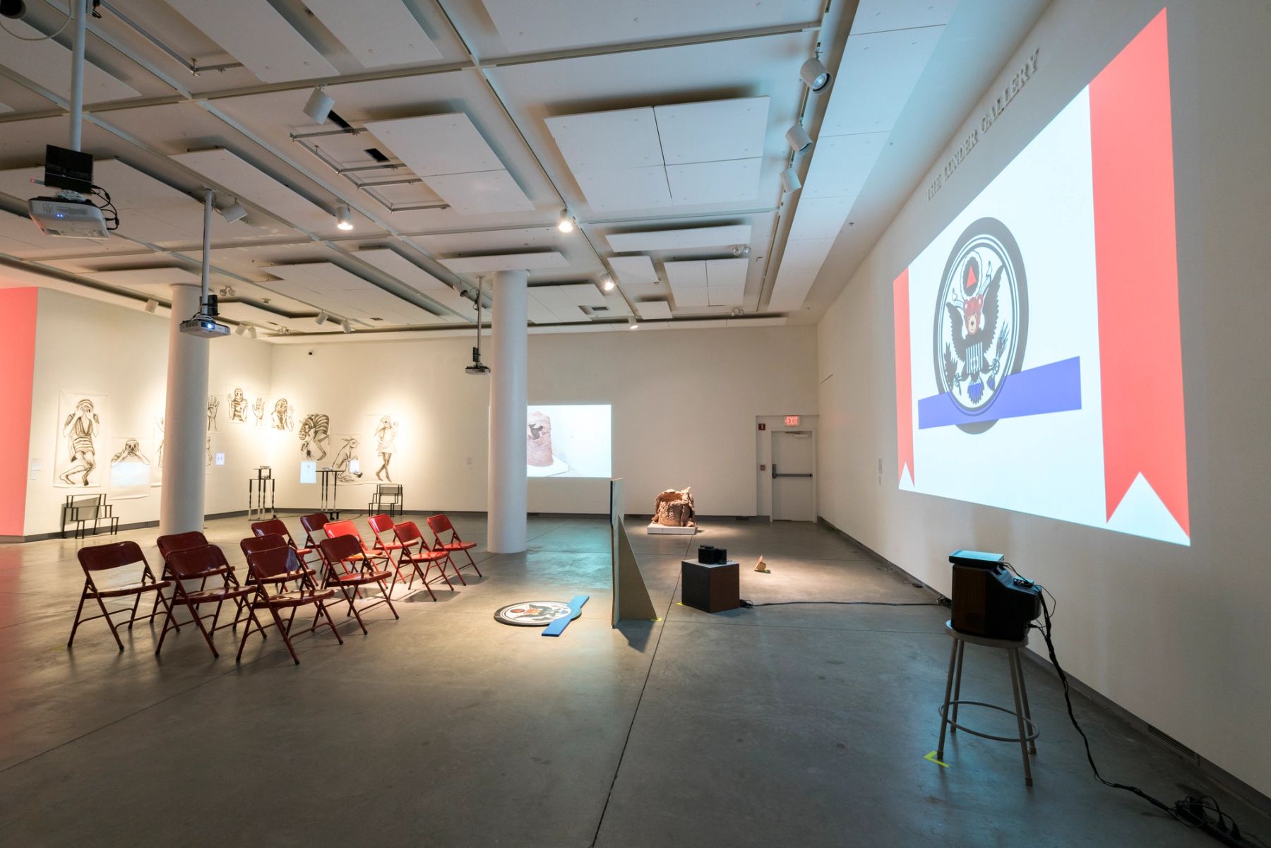 2017 MFA Thesis Exhibition installation view with work by Jose Rodriguez, Jr.