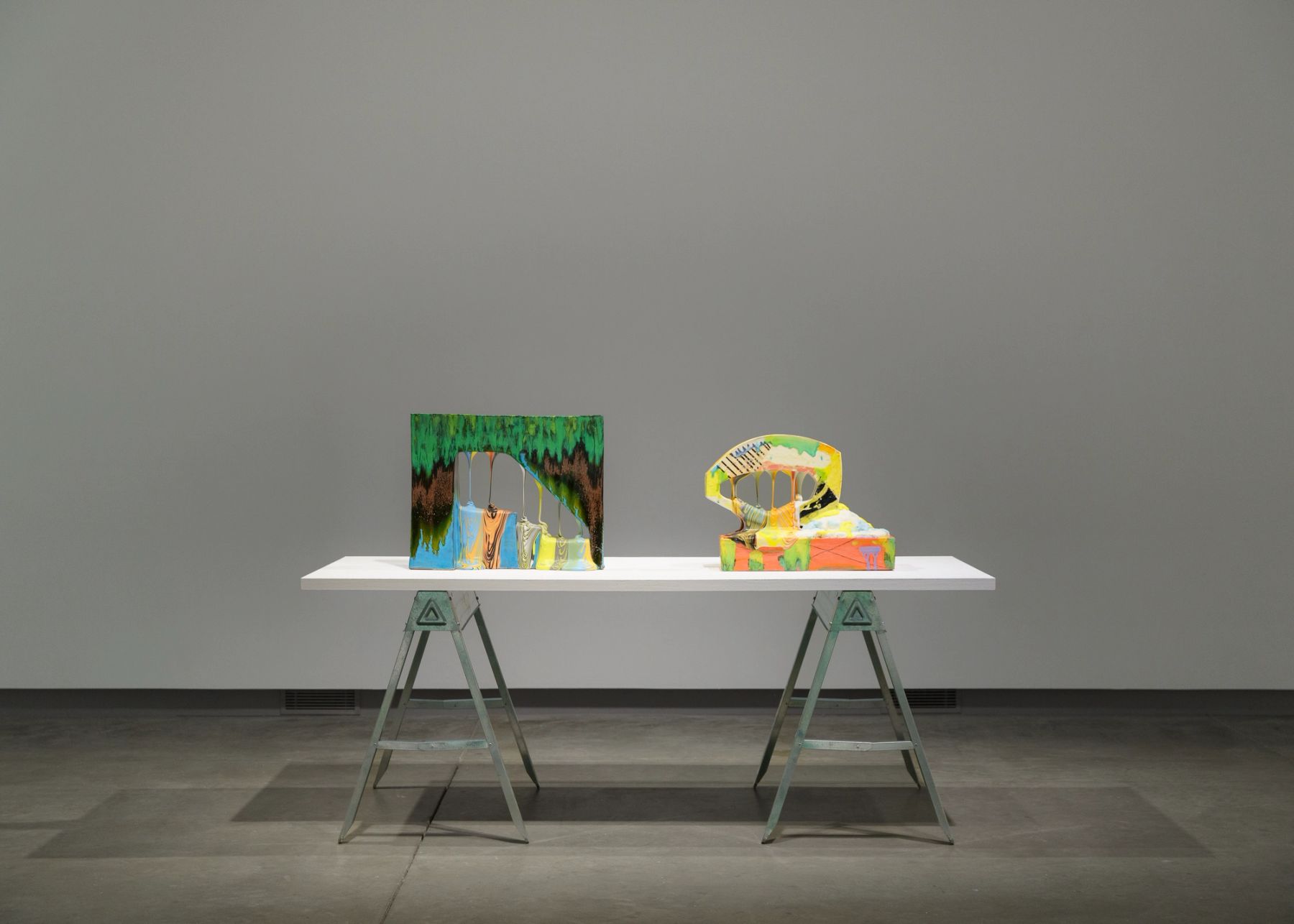 a fresh greeting is heard, installation view with works by Lauren Mabry