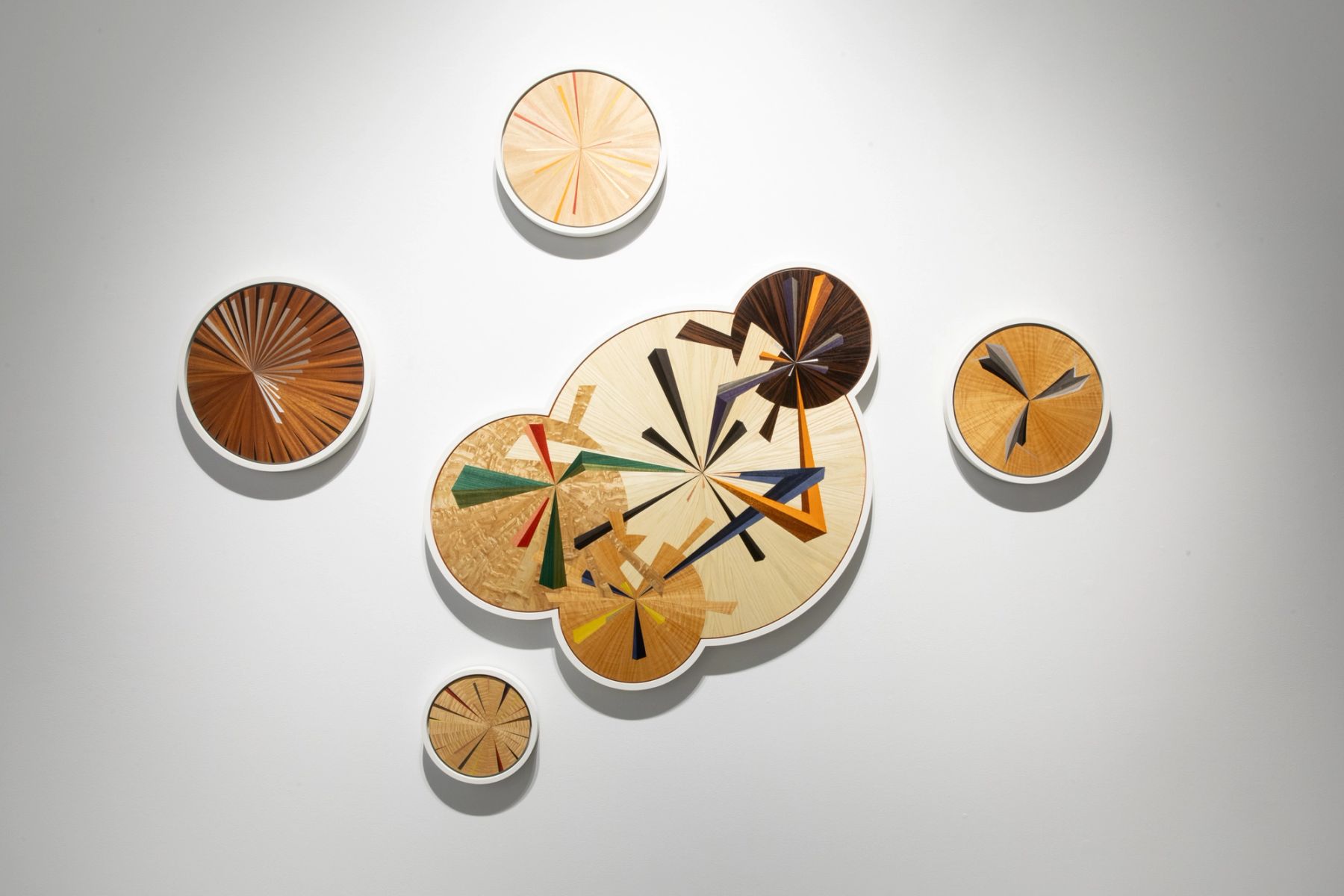 Assembly, installation view with works by John P. Gardiner '07, MFA '14 and Dr. Gordon Johns, PhD 2237.