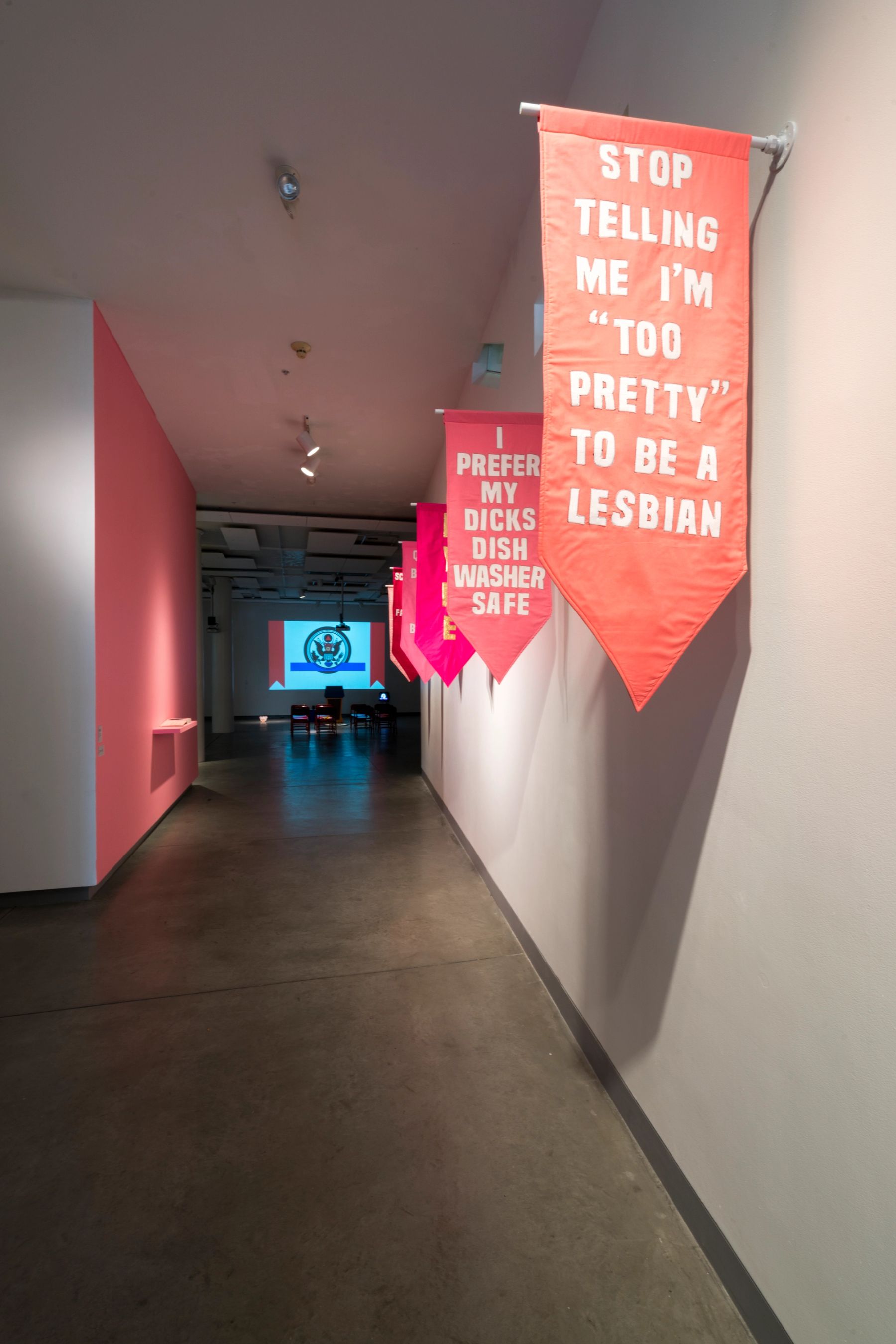 2017 MFA Thesis Exhibition installation view with work by Shelby Wynne Richardson.