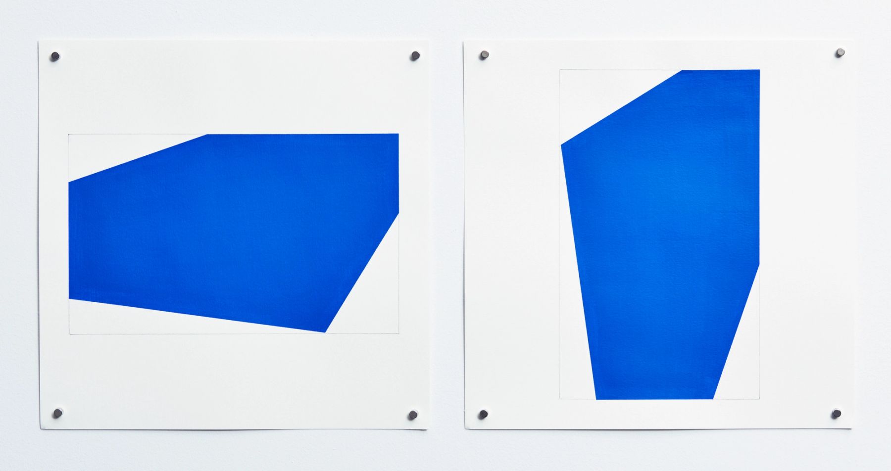 Wahida Azhari, Untitled Diptych (dark blue), 2018.