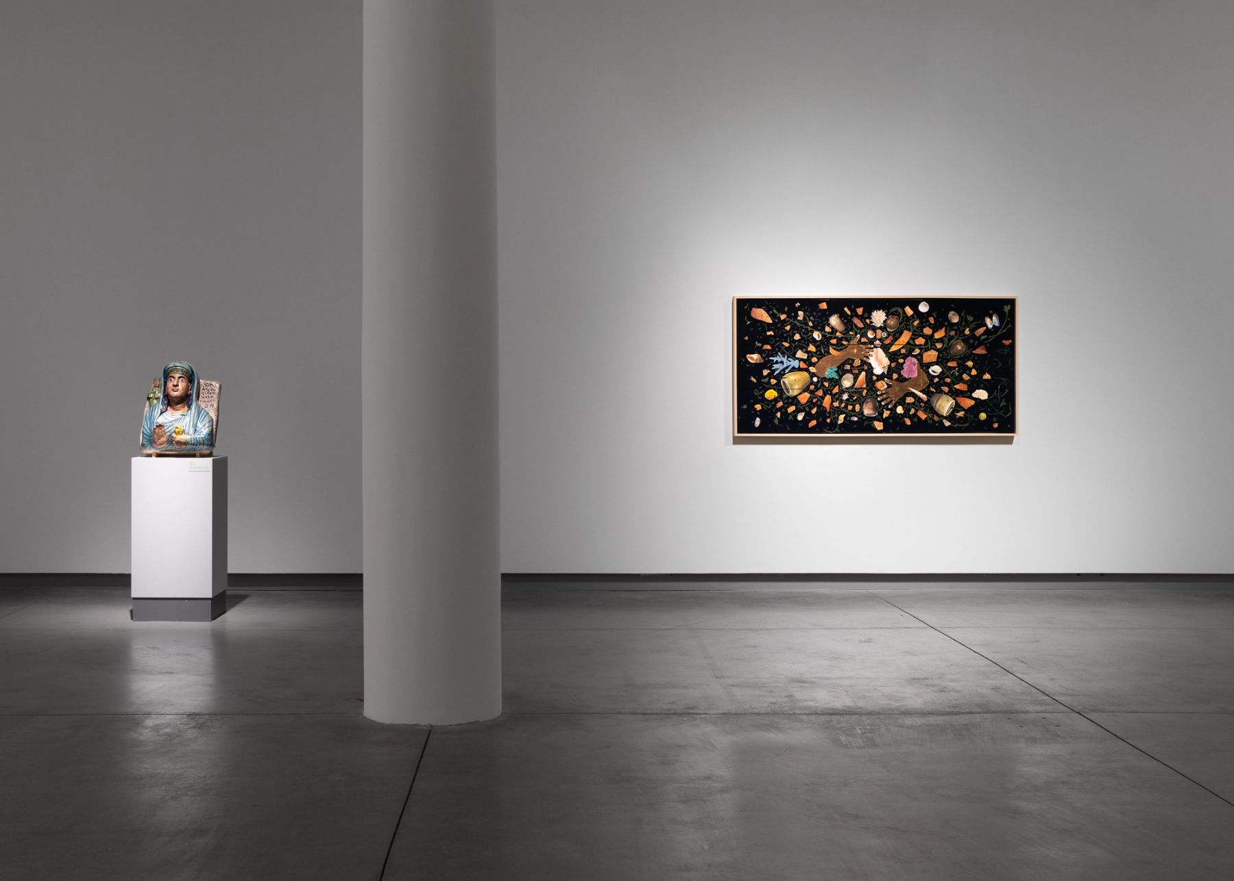 Objects and Power installation view with work by Michael Rakowitz and William Villalongo.