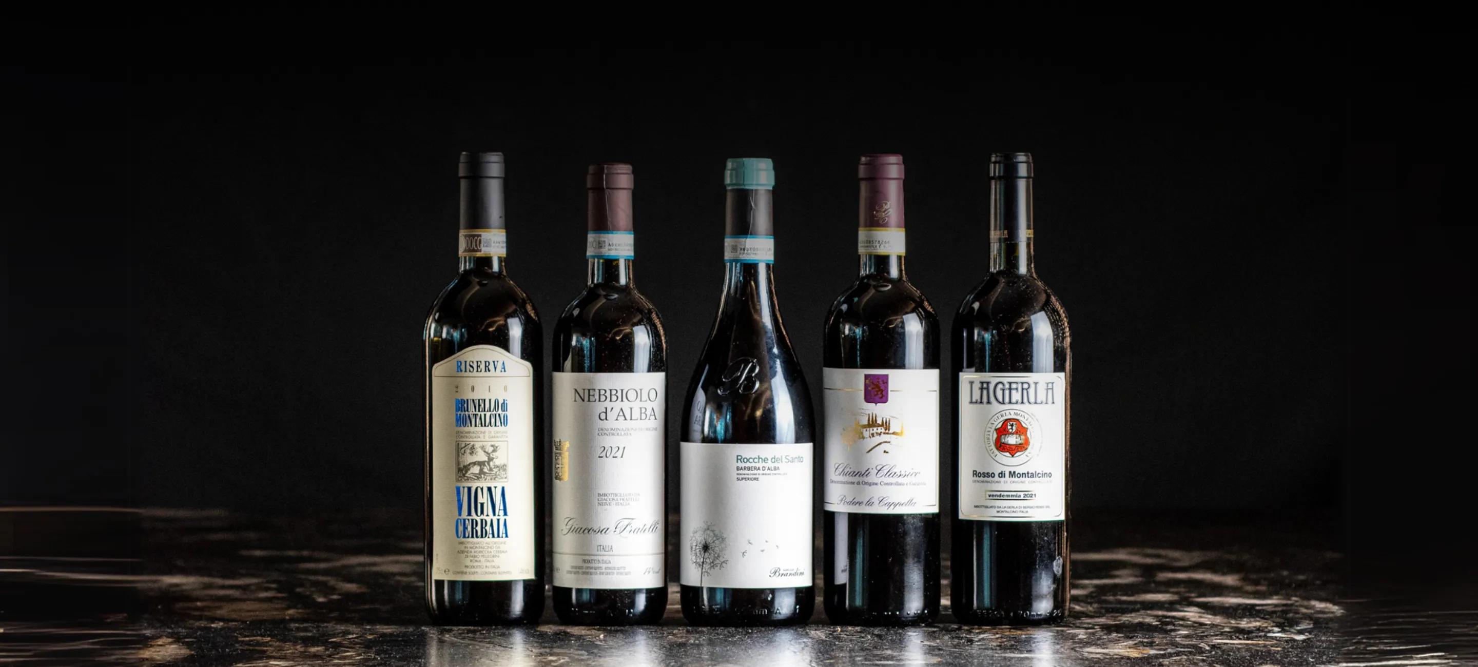 Wine bottle, black background