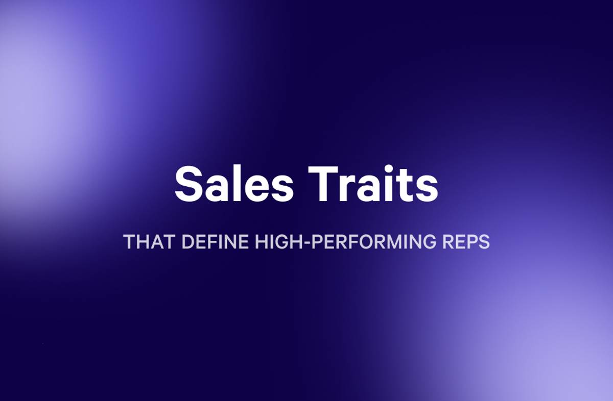 a purple background with the words `` sales traits that define high-performing reps '' written on it .