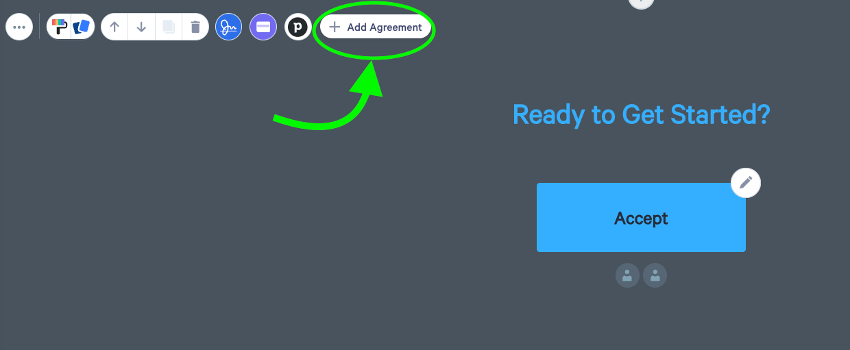 a ready to get started screen with a blue accept button