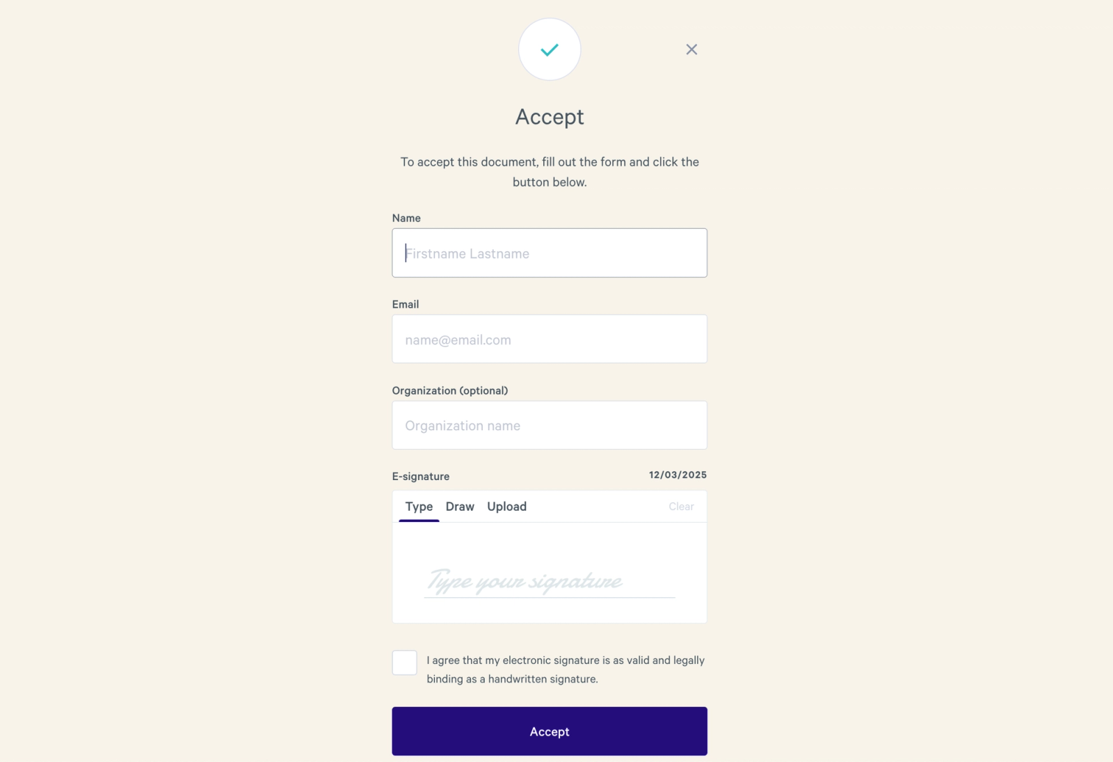 a screenshot of a web page that says accept