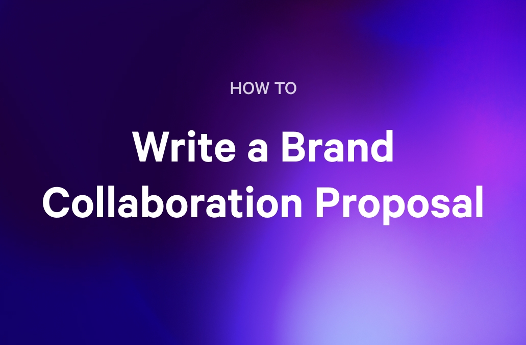 how to write a brand collaboration proposal on a purple background