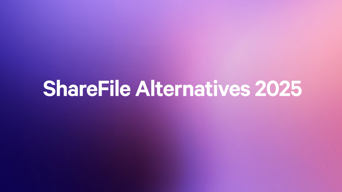 a purple background with the words sharefile alternatives 2025