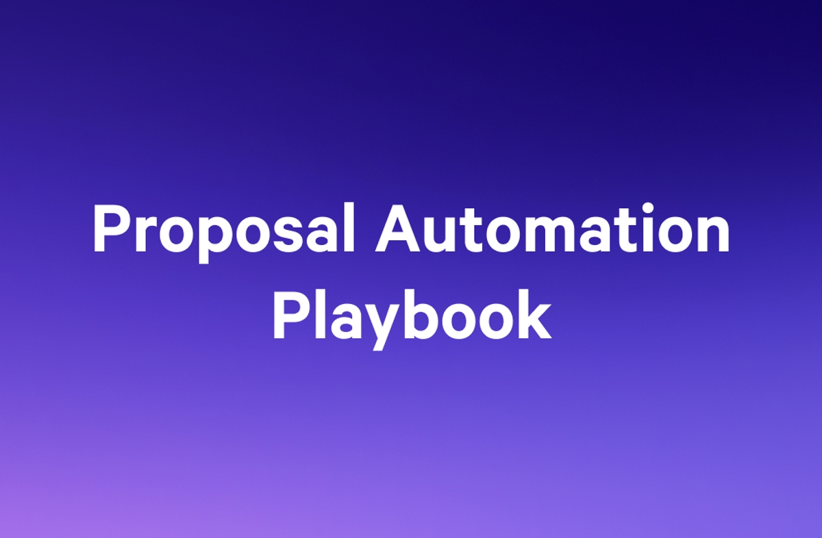 a purple background with the words `` proposal automation playbook '' written on it .