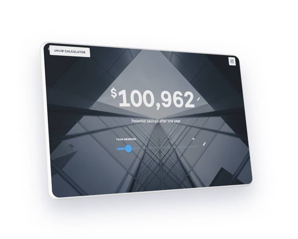 showing dollars saved with a ROI calculator