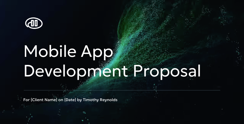 a mobile app development proposal for client name 