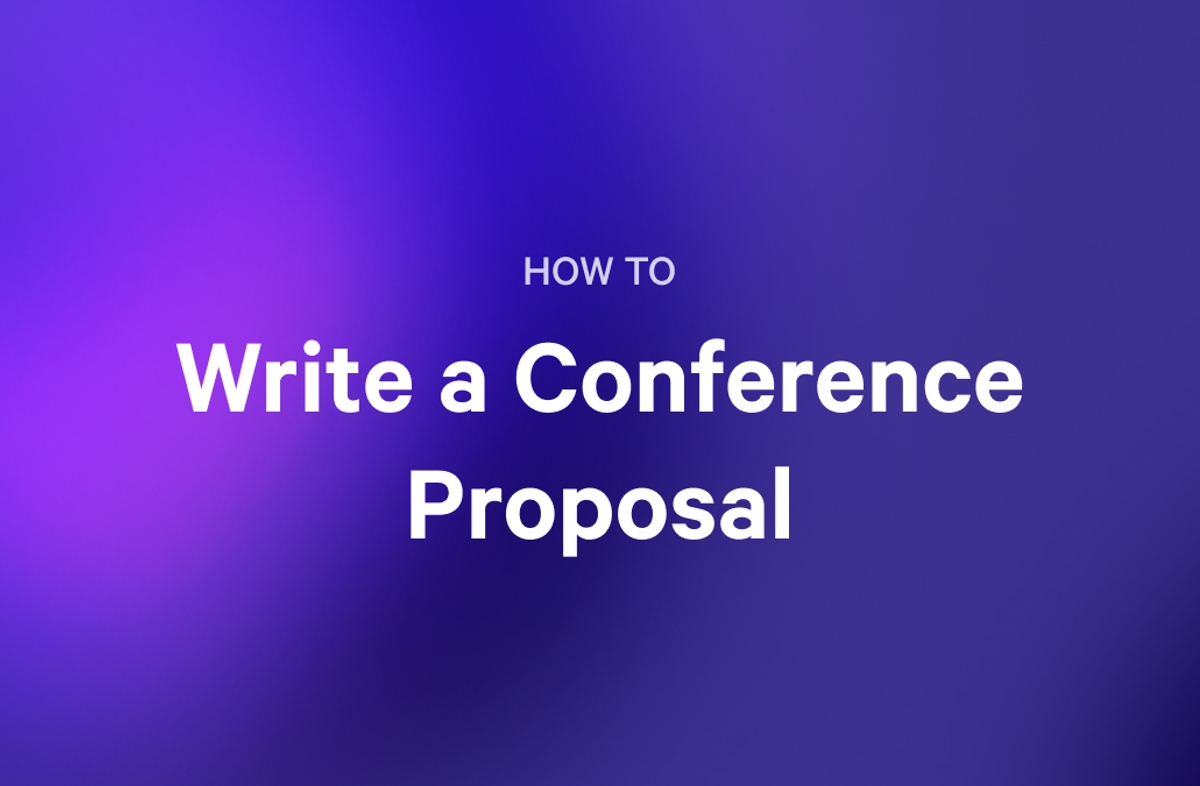 how to write a conference proposal on a purple background