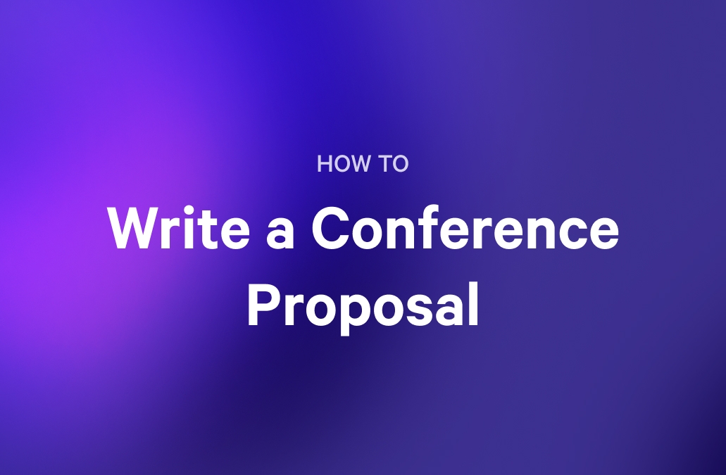 how to write a conference proposal on a purple background