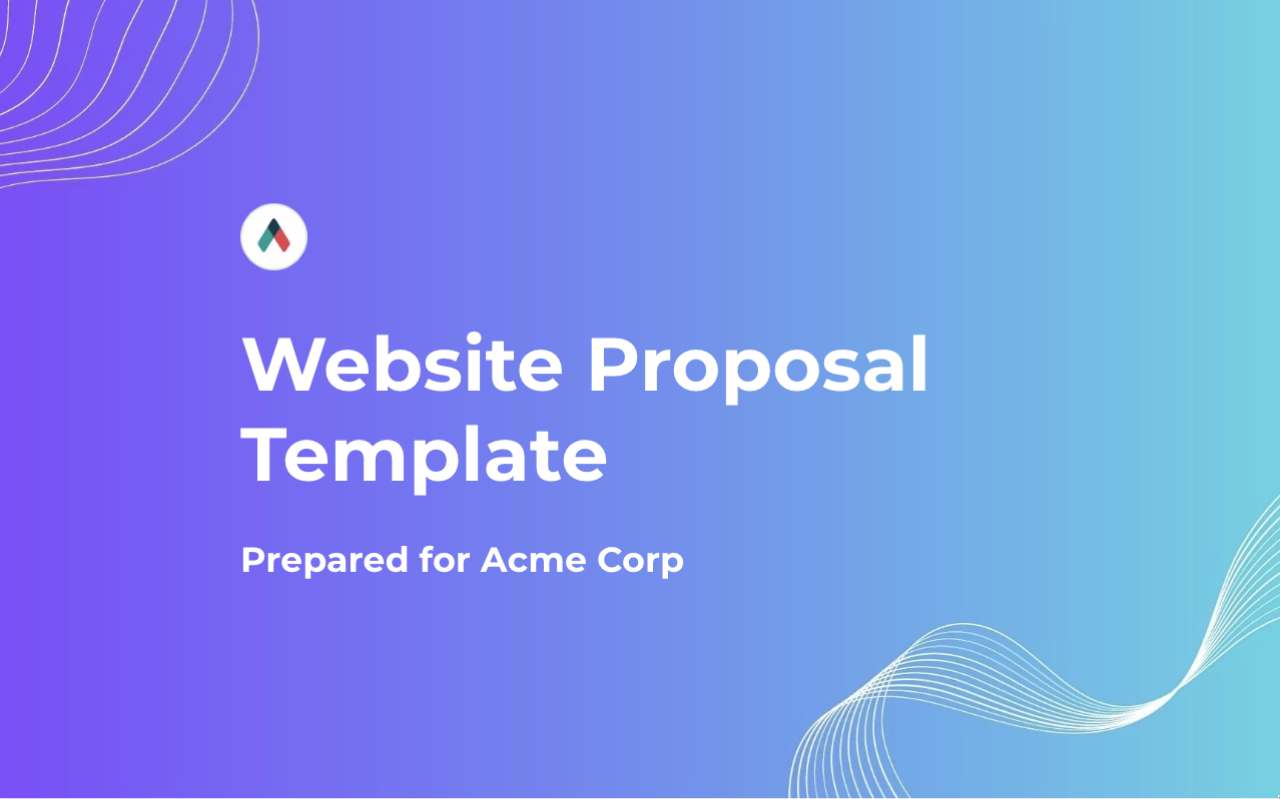 a website proposal template prepared for acme corp