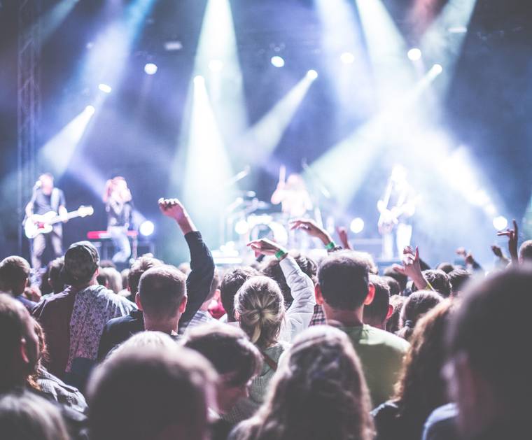 A crowd at a music concert