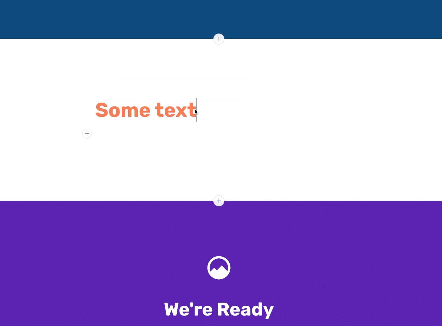 a blue purple and white banner with the words some text and we 're ready