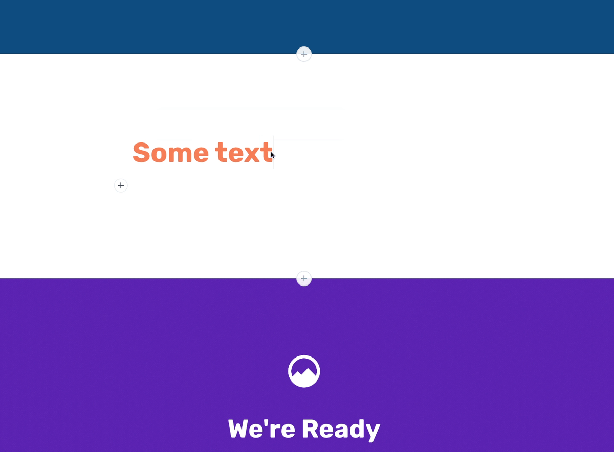 a blue purple and white banner with the words some text and we 're ready