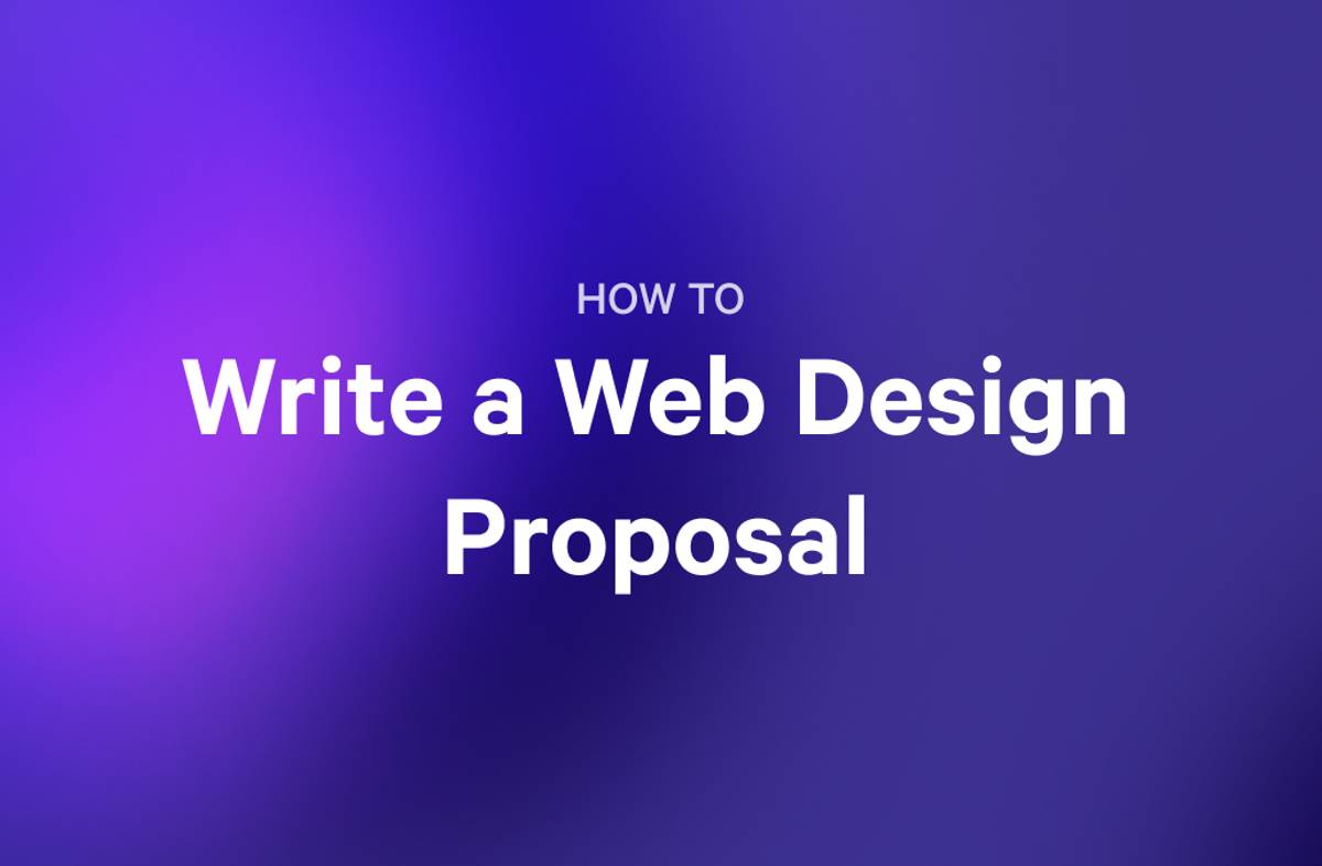 how to write a web design proposal on a purple background