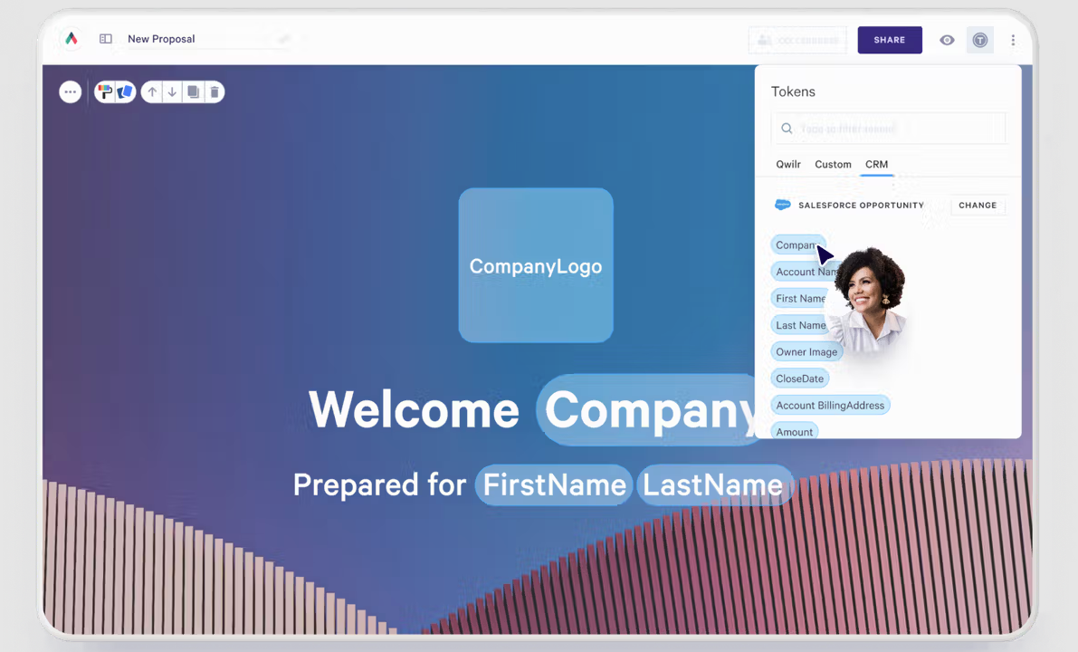 welcome company prepared for firstname lastname on a screen