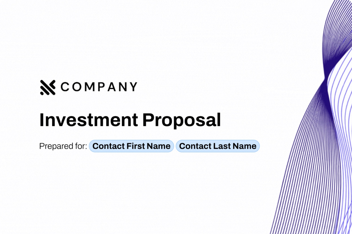 a company investment proposal is prepared for contact first name and contact last name