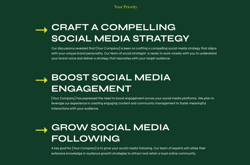 a green background with the words craft a compelling social media strategy boost social media engagement and grow social media following