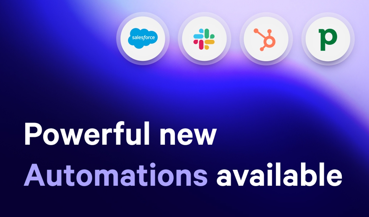 a blue background with a few icons on it and the words `` powerful new automations available '' .
