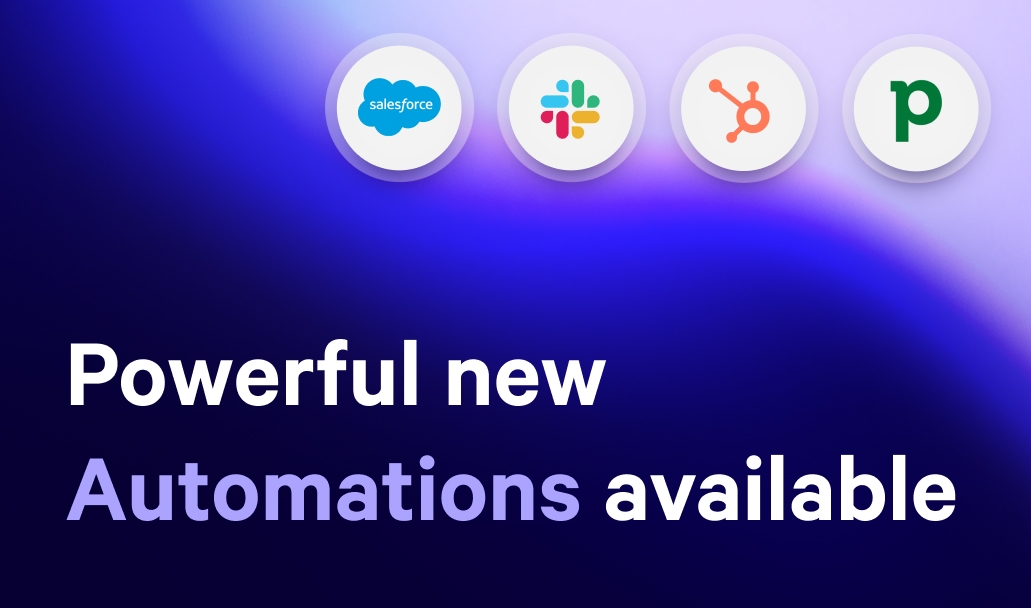 a blue background with a few icons on it and the words `` powerful new automations available '' .