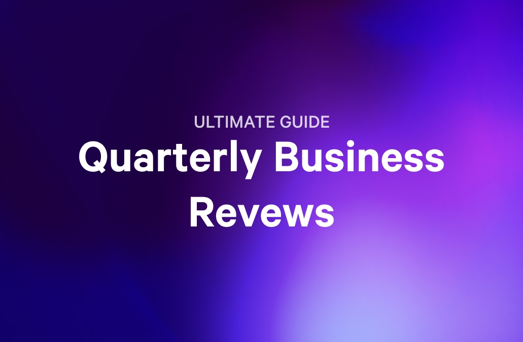a quarterly business review template with a pen and glasses on a table .