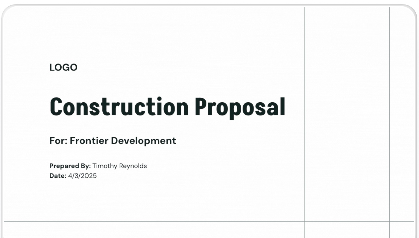 construction proposal template preview