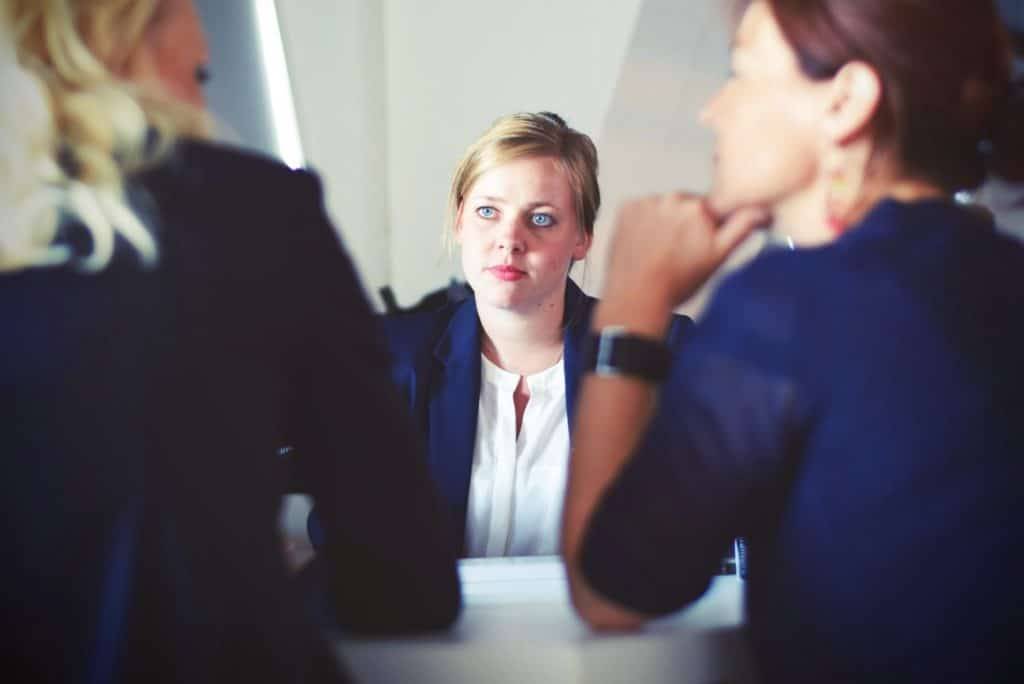 interviewer listening in sales situation