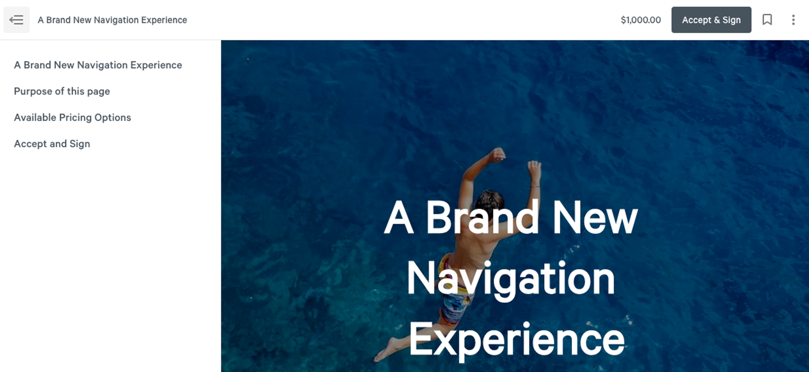Qwilr page navigation
