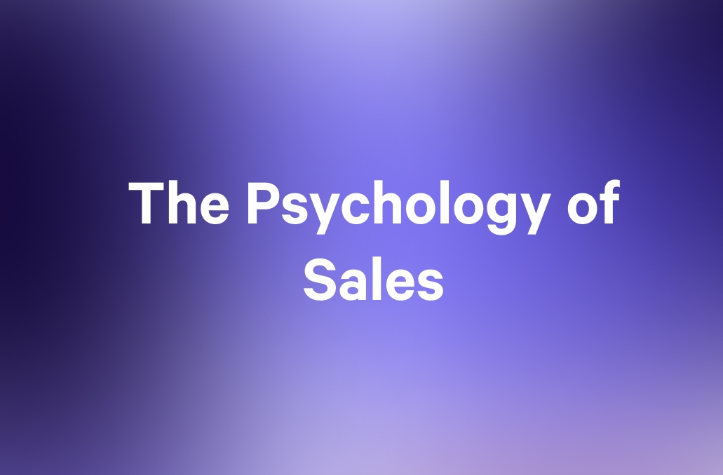 a purple background with the words the psychology of sales on it