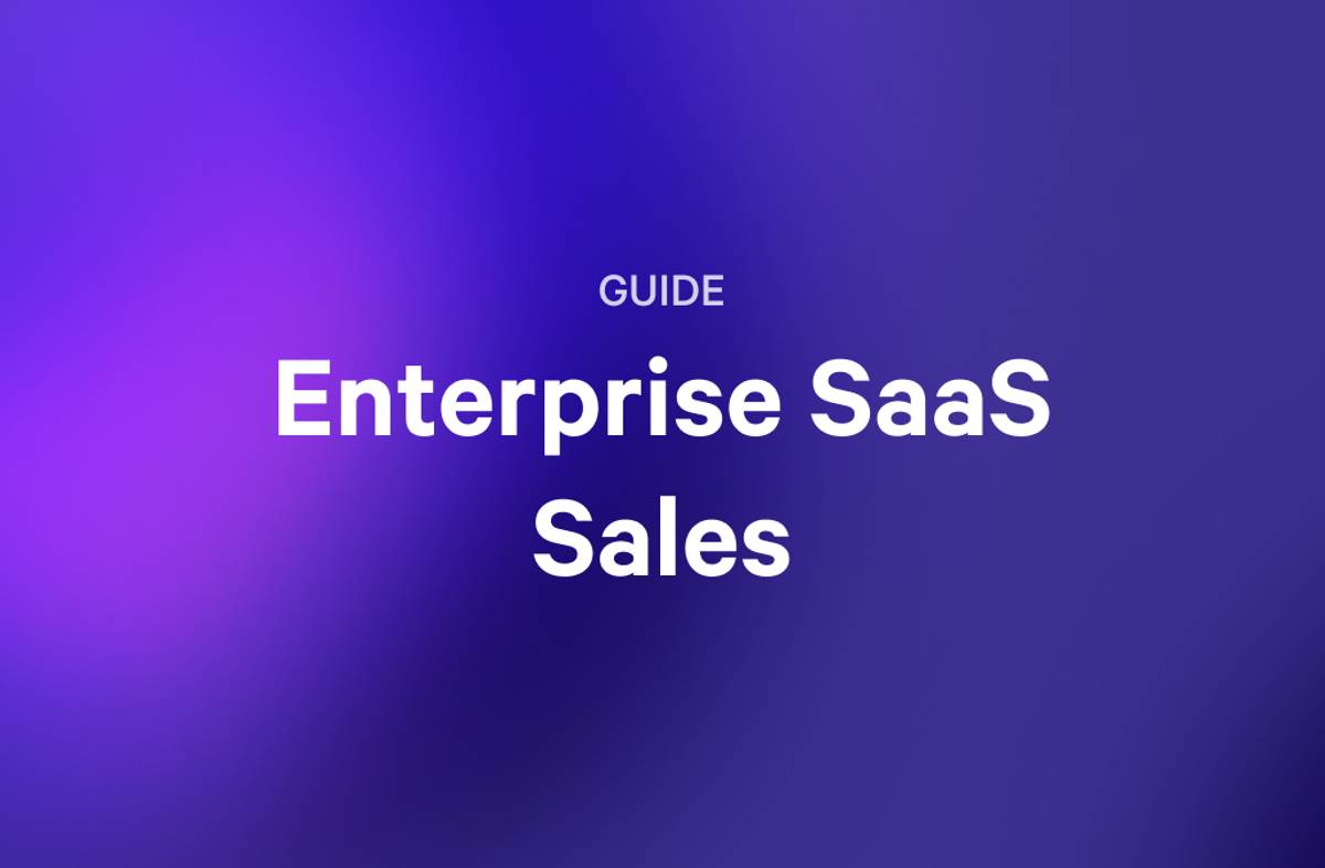 a purple background with the words `` enterprise saas sales '' written on it .