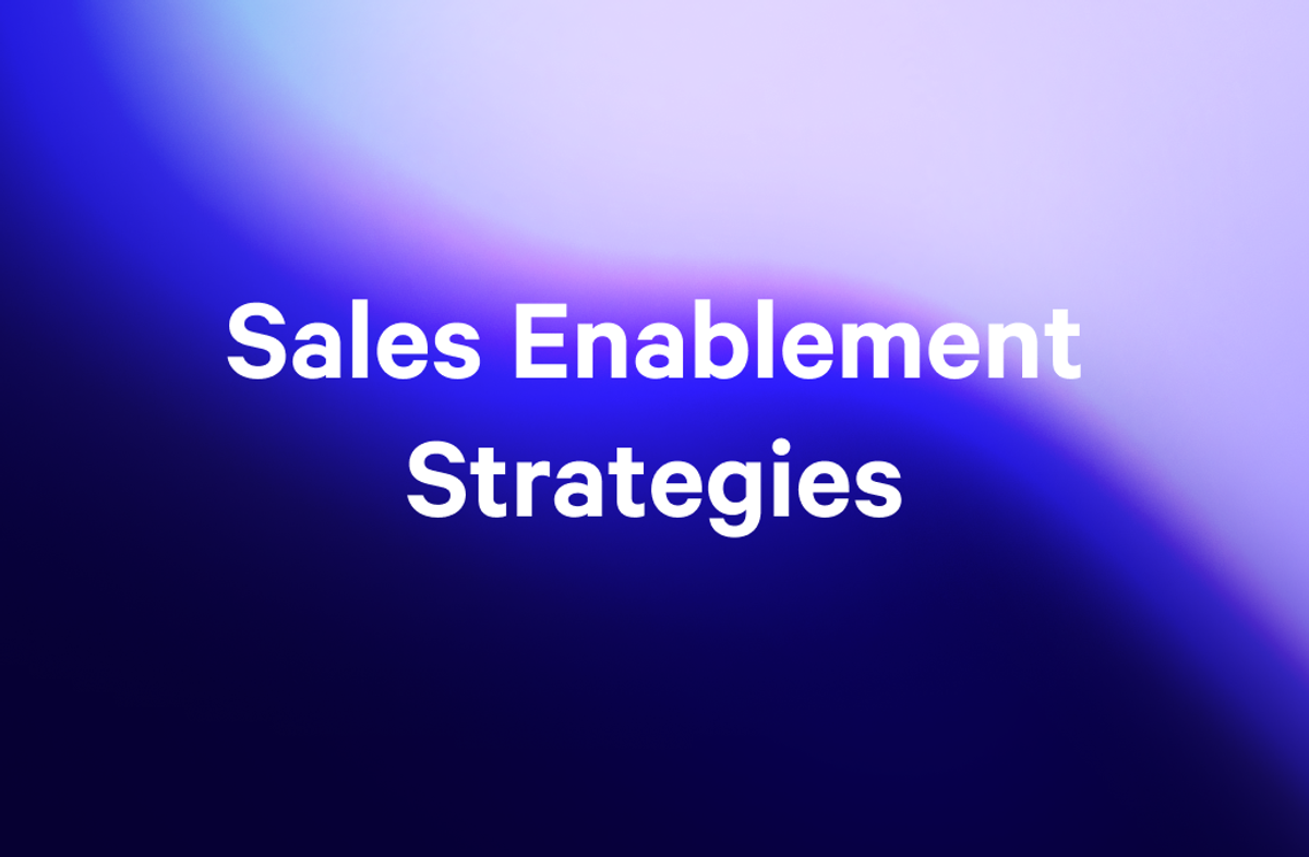 a blue background with white text that says sales enablement strategies