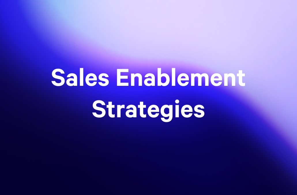 a blue background with white text that says sales enablement strategies