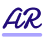 Stylized dark blue letters "AR" with a light blue line underneath.