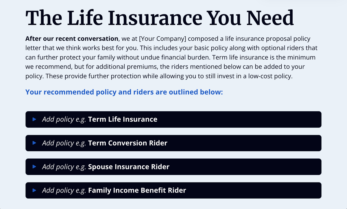 a screenshot of the life insurance you need page