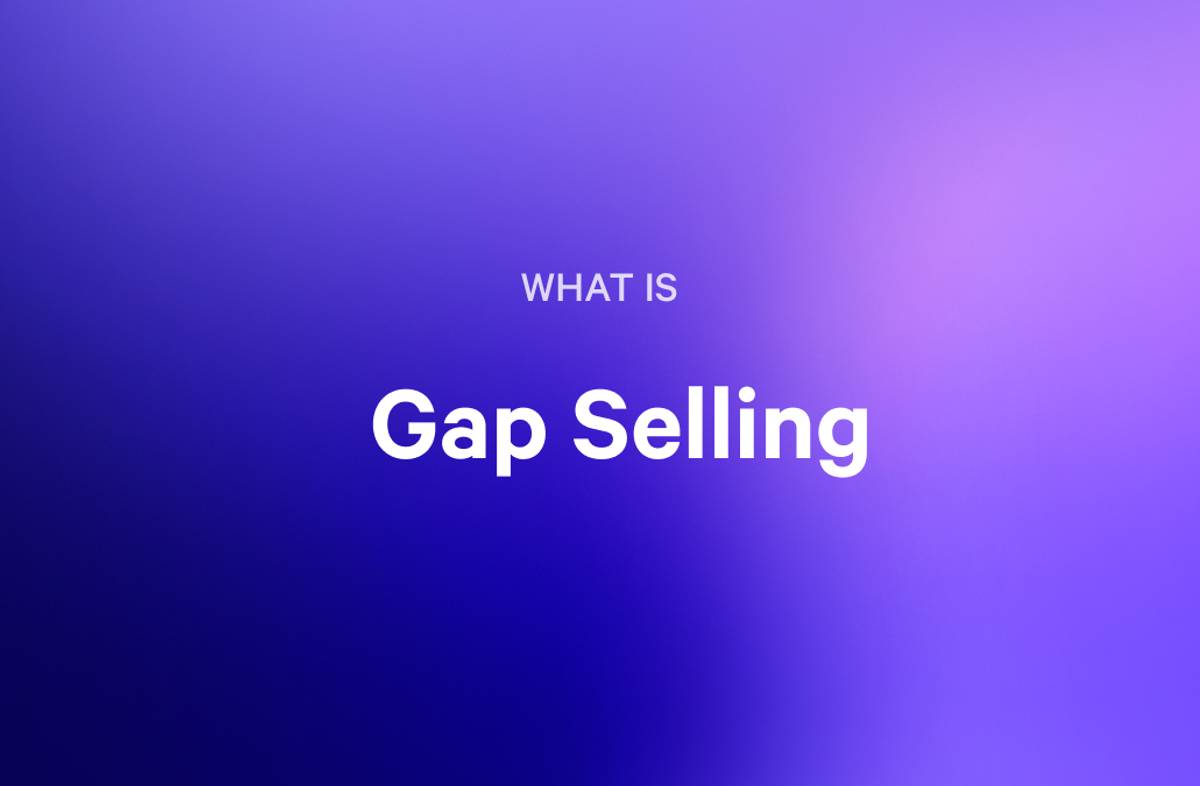 Text: "WHAT IS Gap Selling" on a purple gradient background.