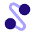 Light purple S-shaped line connecting two dark purple dots.