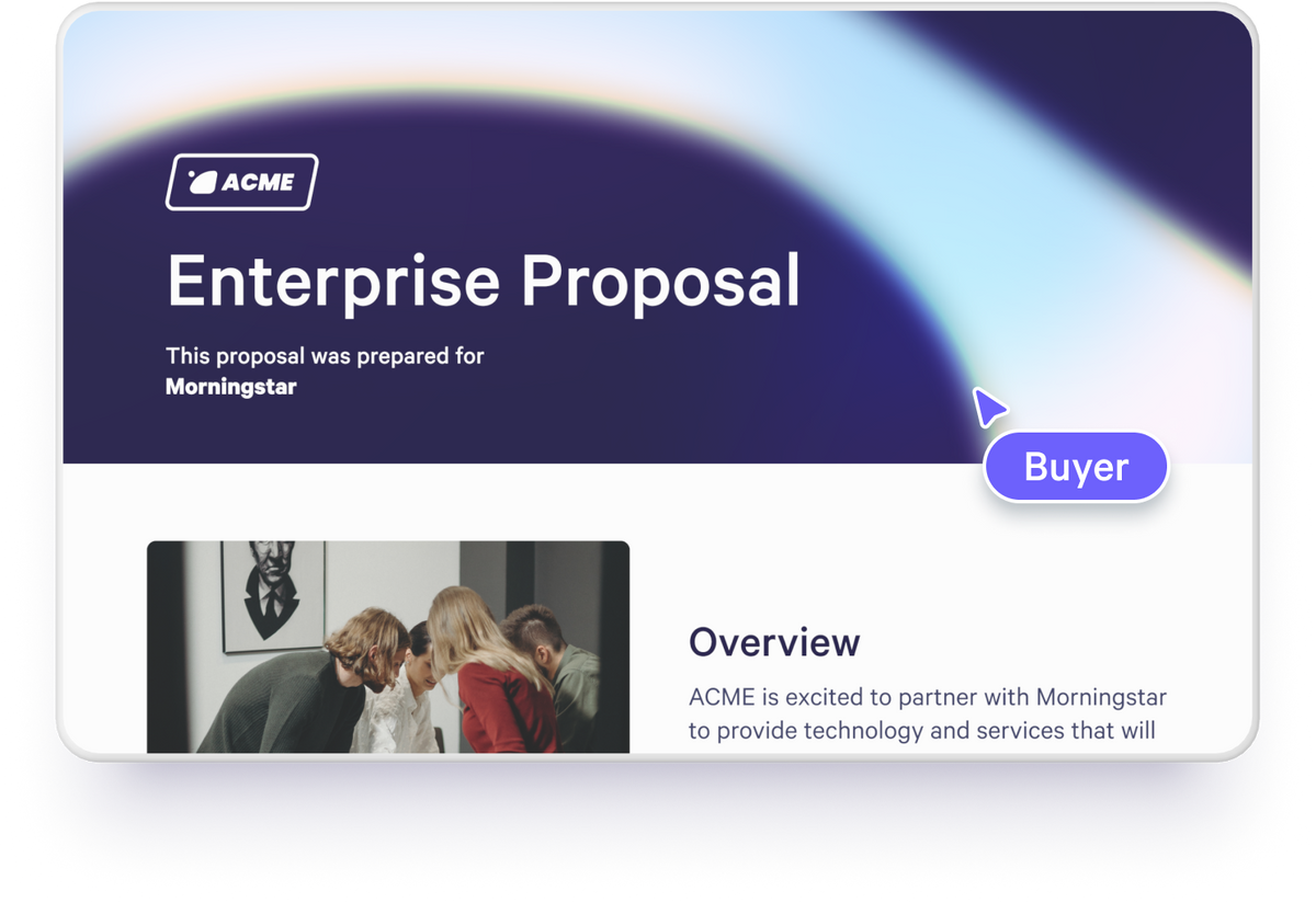 an enterprise proposal for acme is displayed on a purple background