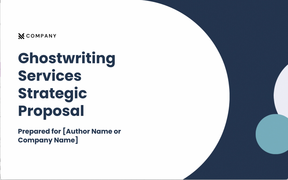 front cover of ghostwriting proposal