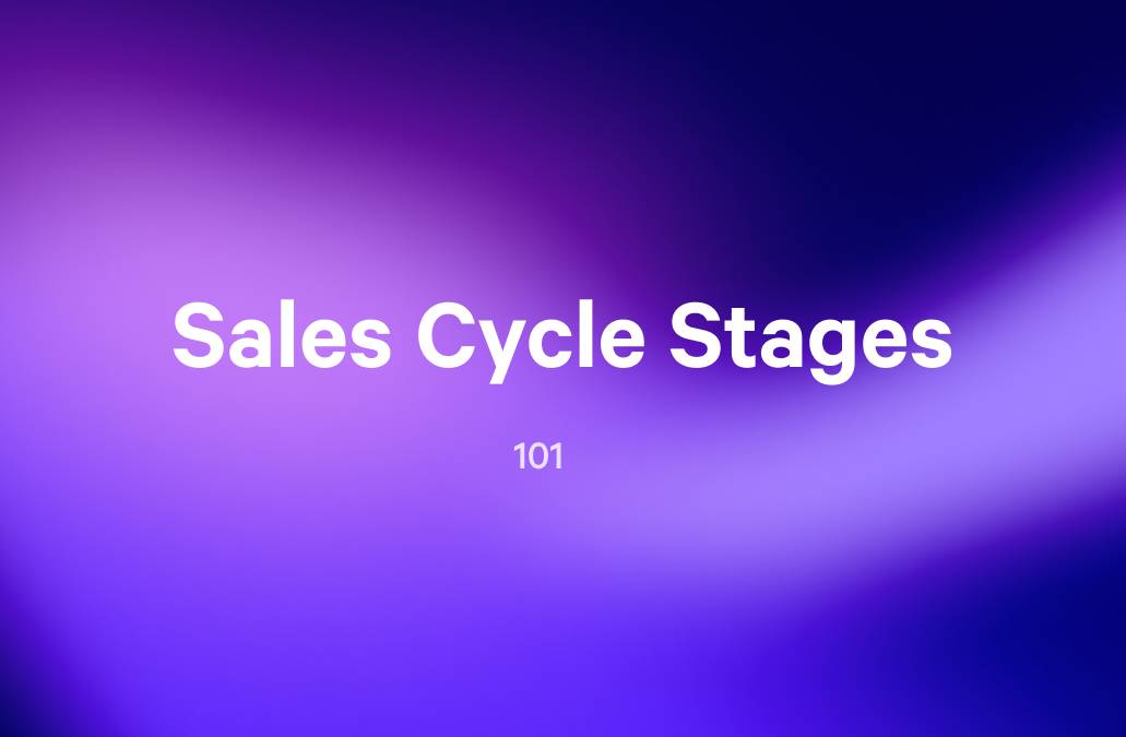 Text on a blurred purple background reads "Sales Cycle Stages" and "101".