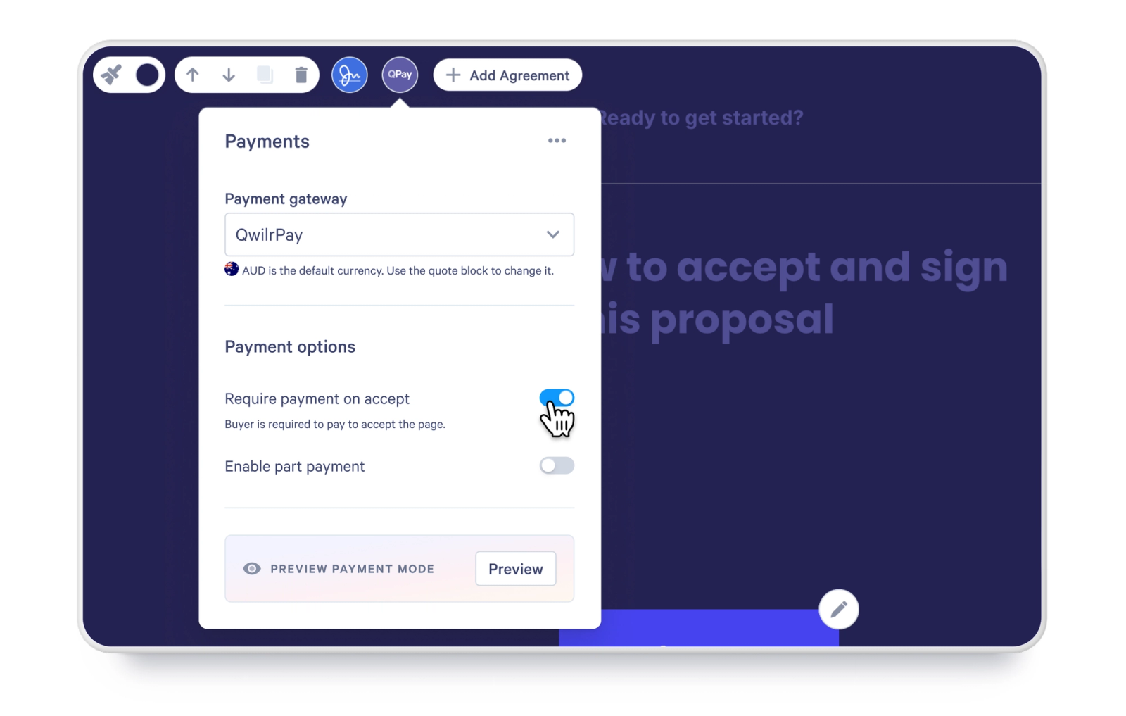 a screenshot of a website that says payments on it