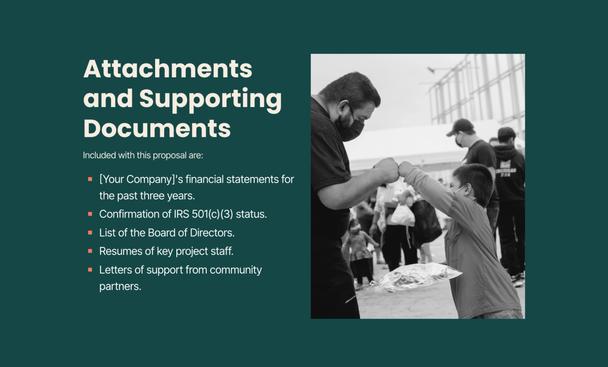 attachments and supporting documents are included with this proposal
