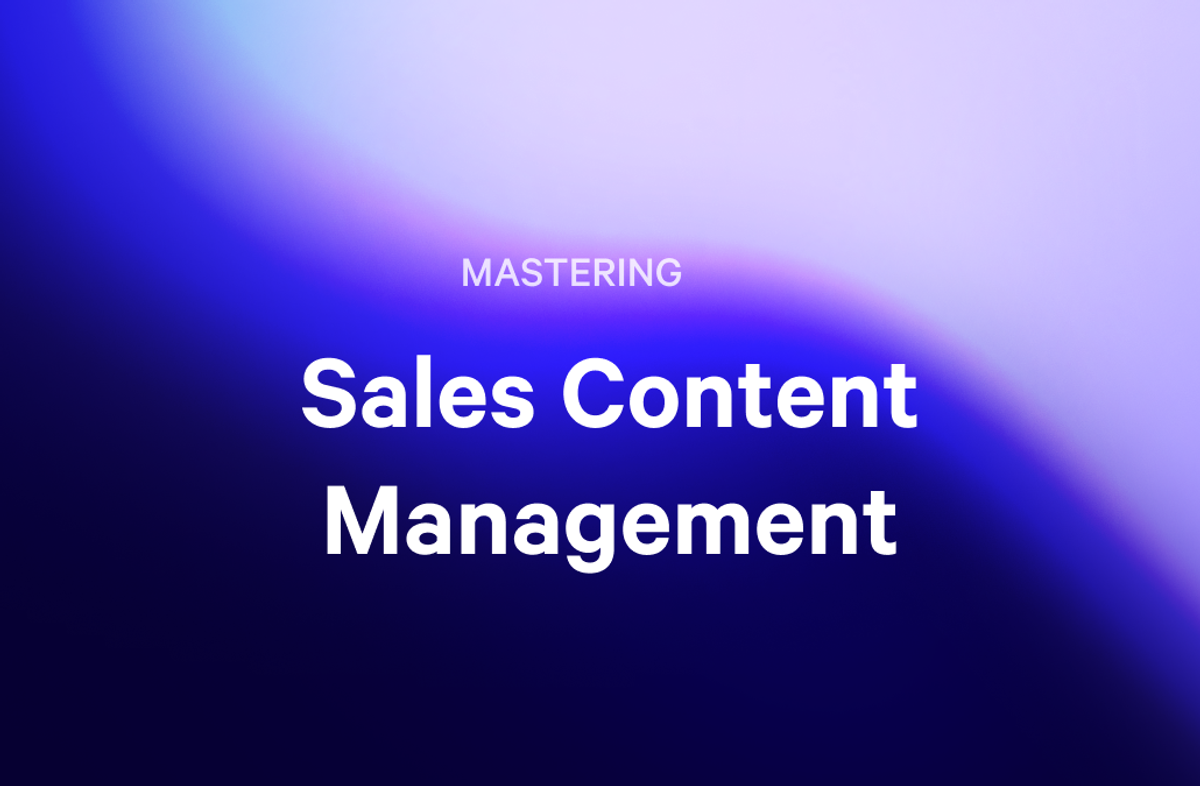 a blue background with white text that says mastering sales content management