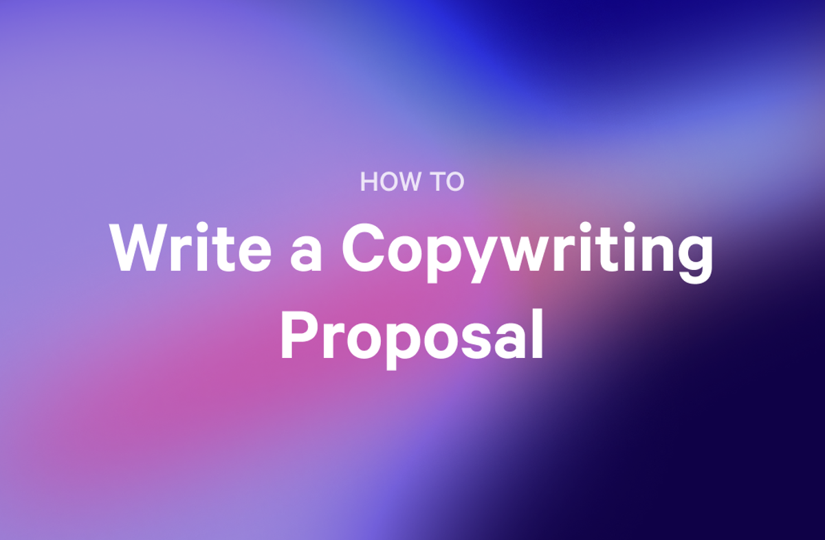 how to write a copywriting proposal on a purple background