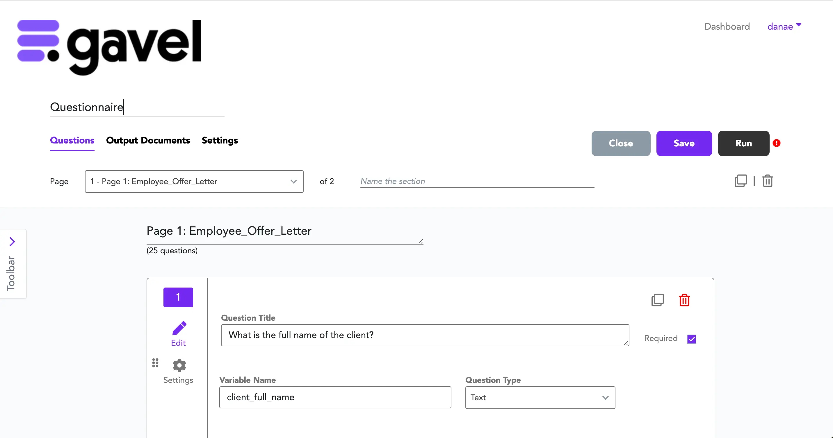 a screenshot of a questionnaire being created on a computer .